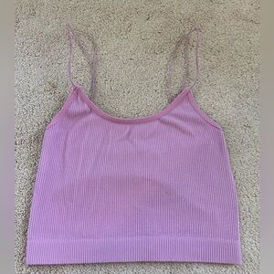 Pacsun cropped ribbed tank top -pink